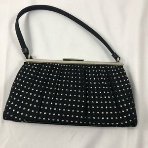 Nine West evening bag black with silver metal dots Smaller size